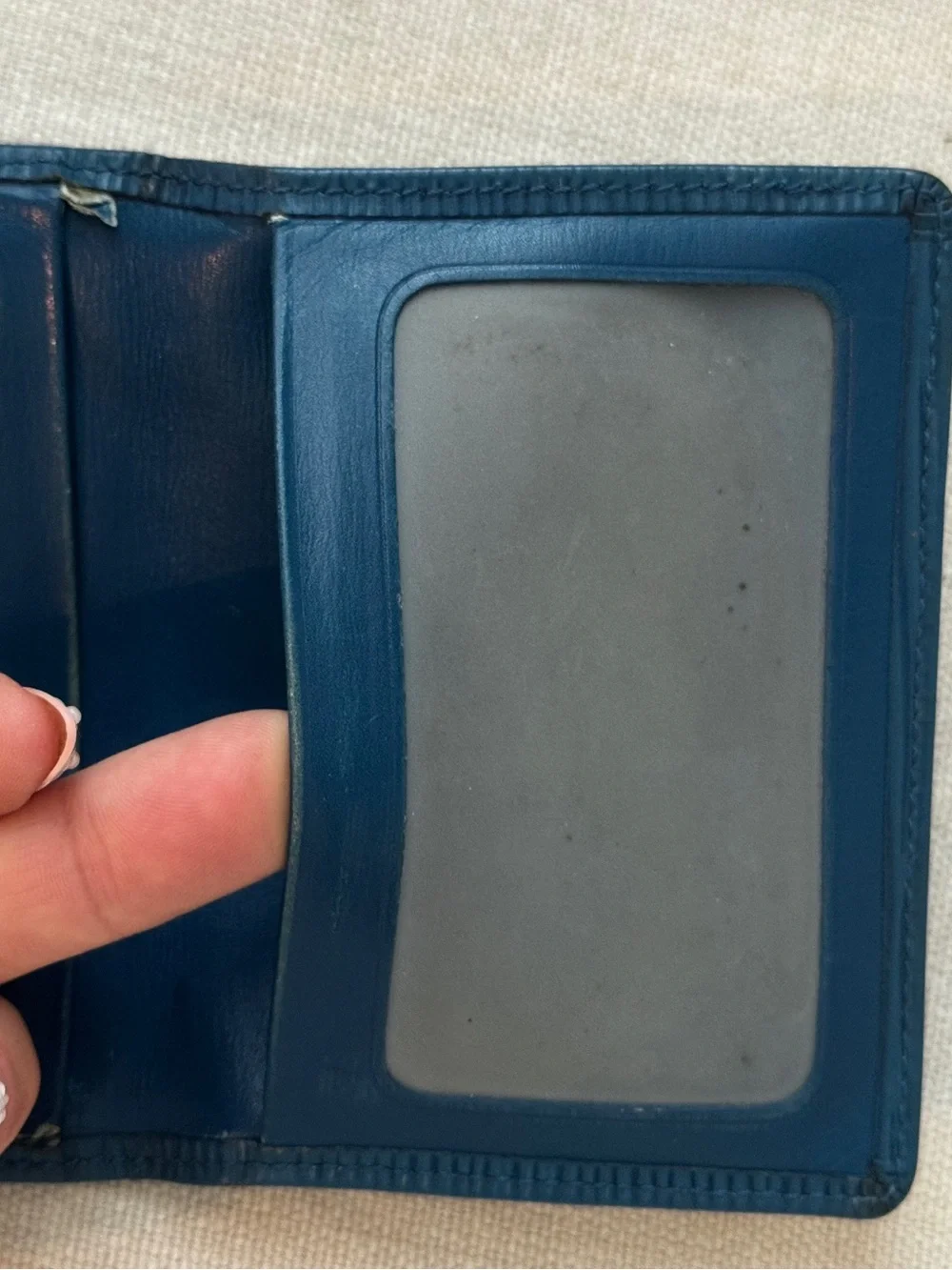 Louis Vuitton Vintage Blue Epi Leather Bifold ID Card Holder Wallet